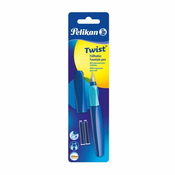 Pelikan nalivno pero Twist + 2x črnilni vložki, Deep Blue, na blistru