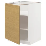 METOD Podni element s policama, bela/Voxtorp im. hrastovine, 60x60 cm