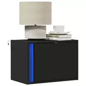Vidaxl vidaXL Stenske nočne omarice z LED osvetlitvijo, komplet 2 kosov, črne