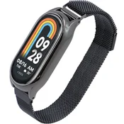 GS Milanski zapestni pašček za Xiaomi Smart Band 10/9/8, črn