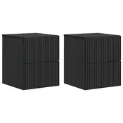 vidaXL Stenski nočni omarici s predalom 2 pcs Črna 33 x 34,5 x 40 cm