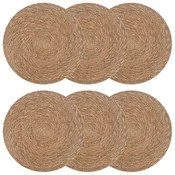 vidaXL Podloge iz morske trave 6 pcs Naravna O 30 cm 100% morska trava