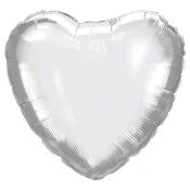 Srebrni folijski balon v obliki srca – 46 cm