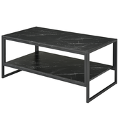 HOMCOM HOMCOM Črna kavna mizica z marmornim učinkom in spodnjo polico za dnevno sobo ali pisarno, 106x50x45 cm, (20745633)