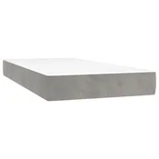 Vidaxl Vzmetnica z žepkasto vzmetjo srednje trdote svetlo siva 80x210x20 cm žamet