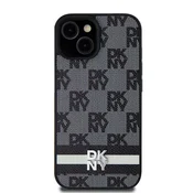 DKNY Etui DKNY Leather Checkered Mono Pattern & Printed Stripes za Samsung Galaxy S24+ - črno