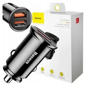 BASEUS okrugli auto punjac 2xUSB QC3.0 5A 30W (crni)