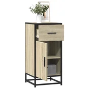 Vidaxl Komoda sonoma hrast 35,5x35x76 cm inženirski les in kovina