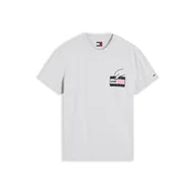 Tommy Jeans Majica rumena / svetlo siva / staro roza / črna