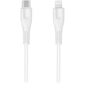 CANYON MFI-4 Type C Cable To MFI Lightning for Apple, PVC Mouling,Function: with full feature( data transmission and PD charging) Output:5V/2.4A, OD:3.5mm, cable length 1.2m, 0.026kg,Color:White - CNS-MFIC4W