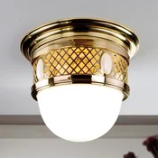 ORION Stropno svjetlo Old Vienna, O30 cm, mesing - Dnevni boravak/blagovaonica - Anticki - sjajna mjed, bijela - Metal