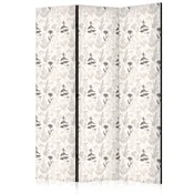 Paravan - Botanical Illustration - Drawing of Flowers and Herbs - Beige Grays 135x172