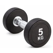 Kubisport 5-kilogramska enoročna utež, ovalna, črna