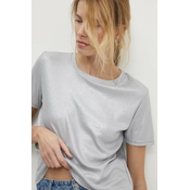 Majica kratkih rukava Answear Lab za žene, boja: srebrna