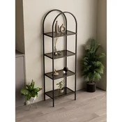 Hanah Home Idil polica za knjige 47 × 158 × 30 cm, crna / dimljeno staklo