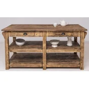 Casa Padrino country style kitchen island brown 180 x 85 x H. 90 cm - Solid wood kitchen island with 4 drawers - Dining room furniture - Kitchen furniture - Country style furniture