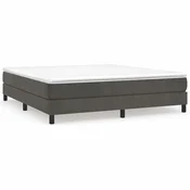 Vidaxl Posteljni okvir z vzmetmi temno siv 180x200 cm žamet