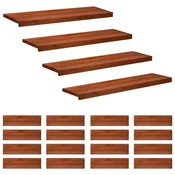 Vidaxl Stopnice 20 kos 100 x 25 x 2 cm Rjava Trda bukovina