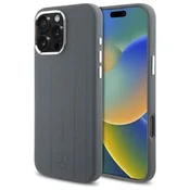 slomart Etui Mercedes Silicone Vertical Tonal Stripes MagSafe za iPhone 16 Pro Max - sivo