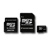 SILICON POWER MICRO SDHC CARD 16GB (CLASS 10) WITH TWO