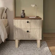 Hanah Home nocni ormaric Rayme, 44,5 cm, travertin / orah Venezia