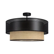 Prislonjen luster BORHO 1xE27/60W/230V precnik 50 cm crna/juta