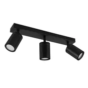 Ideus Stenska svetilka za kopalnico črna IP44, premična TENOR GU10 3x20W 04073