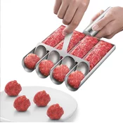 INF Set za pekač mesnih kroglic z žlico - Model za mesne kroglice iz nerjavečega jekla za popolne mesne kroglice, (21836476)