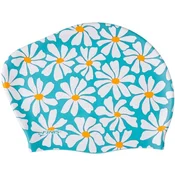 Finis long hair silicone cap print turquoise turkizna