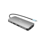 i-tec USB-C Metal Nano Docking Station 3x Display Docking Station*, USB-C 3.0 Power Delivery 100W