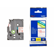 Standardna laminirana traka TZe 18 mm, Rdeca na beli
