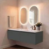 Skye Decor Set kupatilskog ormarica sa umivaonikom i ogledalom, 2 dela, Antracit