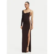 Elisabetta Franchi Večerna obleka AB-R47-62E2-V520 Rjava Slim Fit