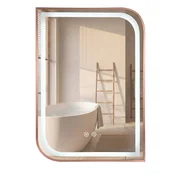 Stensko ogledalo LED ZONE 70x50 BRUSH ROSE GOLD