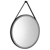 AQUALINE STAGO Okroglo LED Zrcalo 60cm s Senzorjem na Dotik, Stmivljivo, Črn Mat