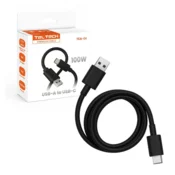 KEDO USB kabel USB na USB-C, 1 m, 5A, 100W, crni