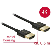 Delock Delock HDMI PrikljuÄŤni kabel [1x MoĹˇki konektor HDMI - 1x MoĹˇki konektor HDMI] 0.5 m ÄŚrna