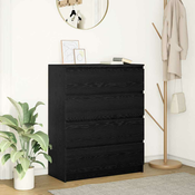 vidaXL vidaXL Komoda črni hrast 80x35x99 cm inženirski les, (21830429)