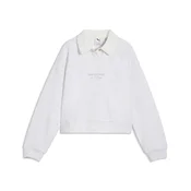 PUMA Class Relaxed Cropped Fleece Sweatshirt Youth, Shop, White Glow Heather, 11-12Y