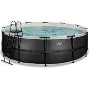 Frame Pool O 450x122 cm, vklj. s kartušnim sistemom - Black Leather Style