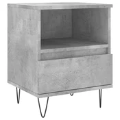 Greatstore Nočna omarica betonsko siva 40x35x50 cm inženirski les