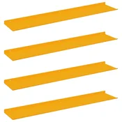 Lebdeca polica Zidne 4 pcs Žuta 100 x 18 x 2,5 cm Celik