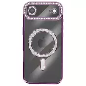 AVIZAR Ovitek za iPhone Air, združljiv z MagSafe, z okrasnim obodom iz strasa, Vijolična, (5000190135)