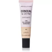Makeup Revolution Conceal & Define matirajoči tekoči puder odtenek F3N 23 ml