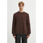 Pulover MM6 Maison Margiela Crewneck Dark Grey Melange/ Brown M