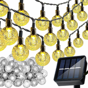LED 100 toplo bela zunanja solarna dekorativna girlanda IP44 9,6m 8 funkcij