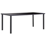 Vidaxl Jedilna miza črna 180x90x75 cm kaljeno steklo