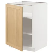 METOD Podni element s policama, bela/Forsbacka hrastovina, 60x60 cm