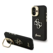 Guess Cam Stand GUHCP16SPCS4GSK ovitek za iPhone 16 s stojalom - črn