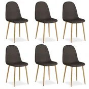 Homestyle4U Jedilniški stol, komplet, jajčasti stol, 44x88x45.5 cm, siva
